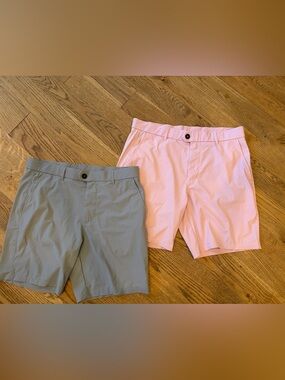 NEW Greyson Montauk Shorts gray & pink Size 34 8”